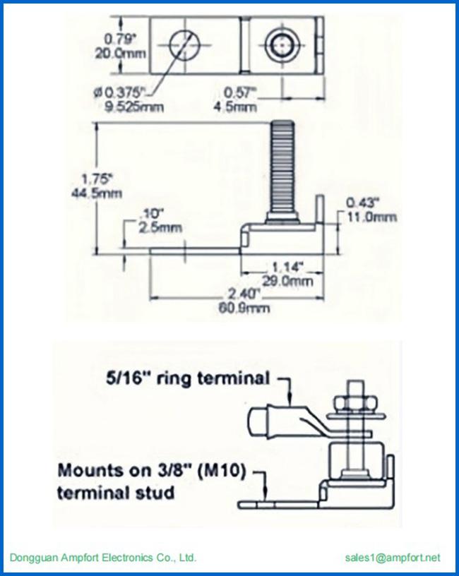 Terminalsicherungs-Block der Batterie-M8 MRBF für Automobilbolzen-unten  Sicherung 30 zu 500A 58V